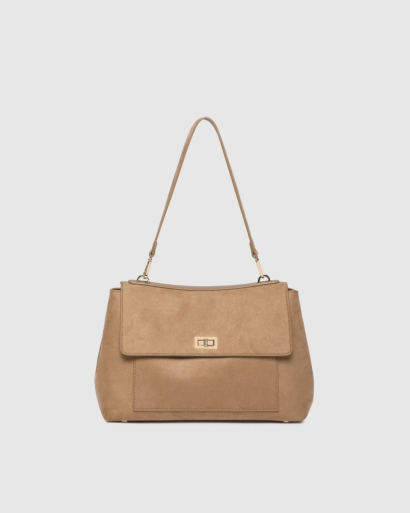 Arden Suedette Shoulder Bag - Honey